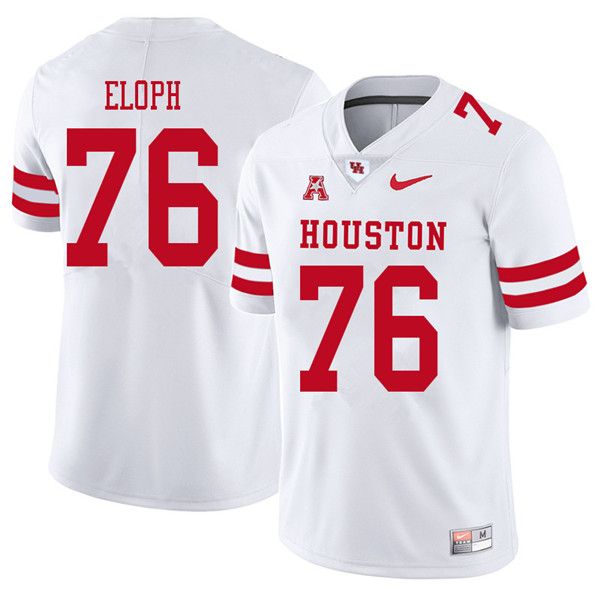 2018 Men #76 Kameron Eloph Houston Cougars College Football Jerseys Sale-White